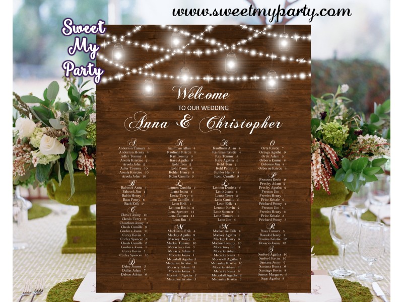 Rustic wedding seating chart|Mason jar wood wedding plan table|Wedding ...